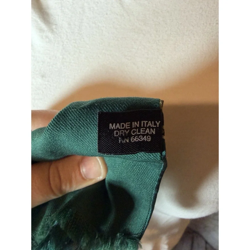 Vintage Green Golf Men's‎ Wool Silk Scarf Regal High End Old Money 54x10